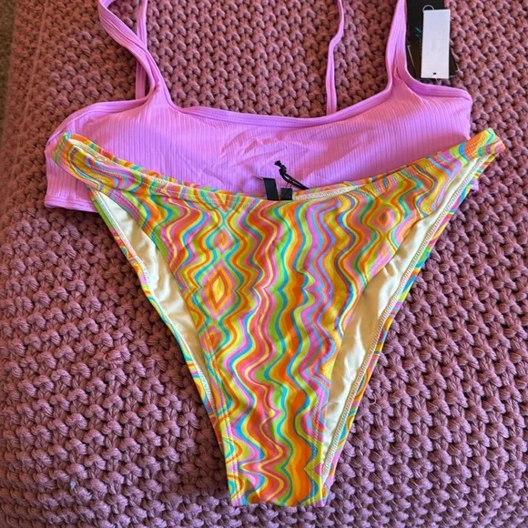 Kendall $ Kylie Swim bikini bottom- Vibrant Multicolor Bikini Bottom. Free Top - Picture 9 of 9